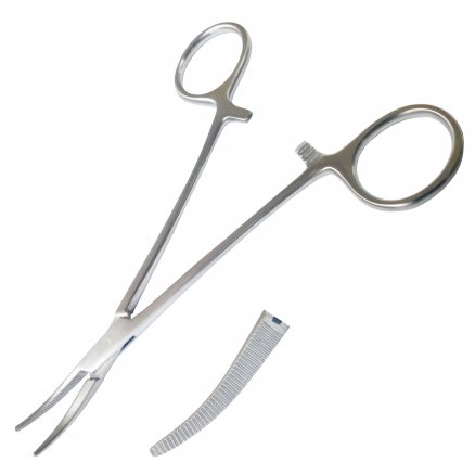 Затискач по Baby-Crile, кровоспинний, зігнутий. Довжина 14 см